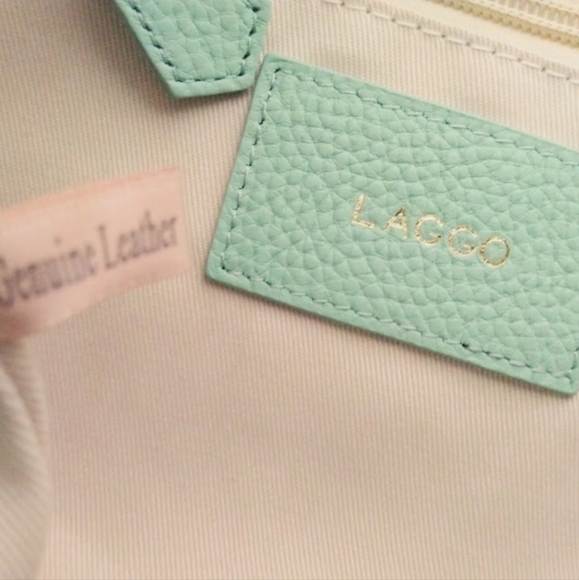 Laggo Taylor Mint Green/Blue Leather Hobo - Picture 8 of 9